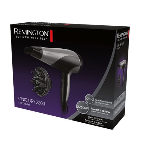 Hair Dryer | D3190S | 2200 W | Number of temperature settings 3 | Ionic function | Diffuser nozzle | Grey/Black - 4